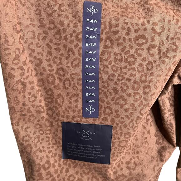 NYDJ Sheri Colored Cheetah Print Slimming Jeans Brown Plus Size 24W NWT - Picture 9 of 9